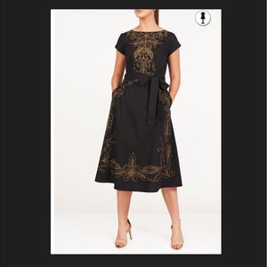 NWOT Filigree Embellished Poplin Midi Dress